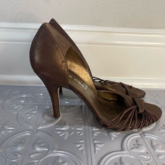 Nine West size 5.5 metallic brown heels - Picture 4 of 8